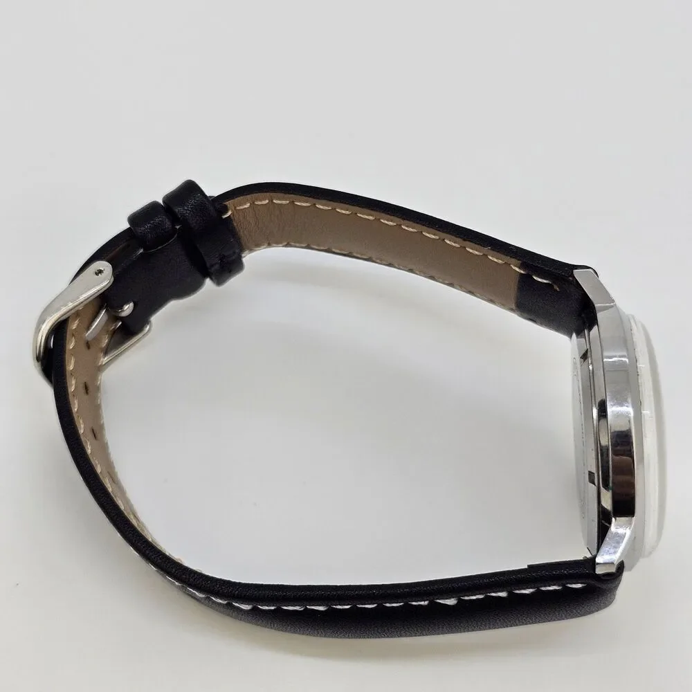 VTG Hilton Automatic Men's Watch 34MM‎ Gray Dial Swiss New Black Leather Bands - Picture 15 of 16